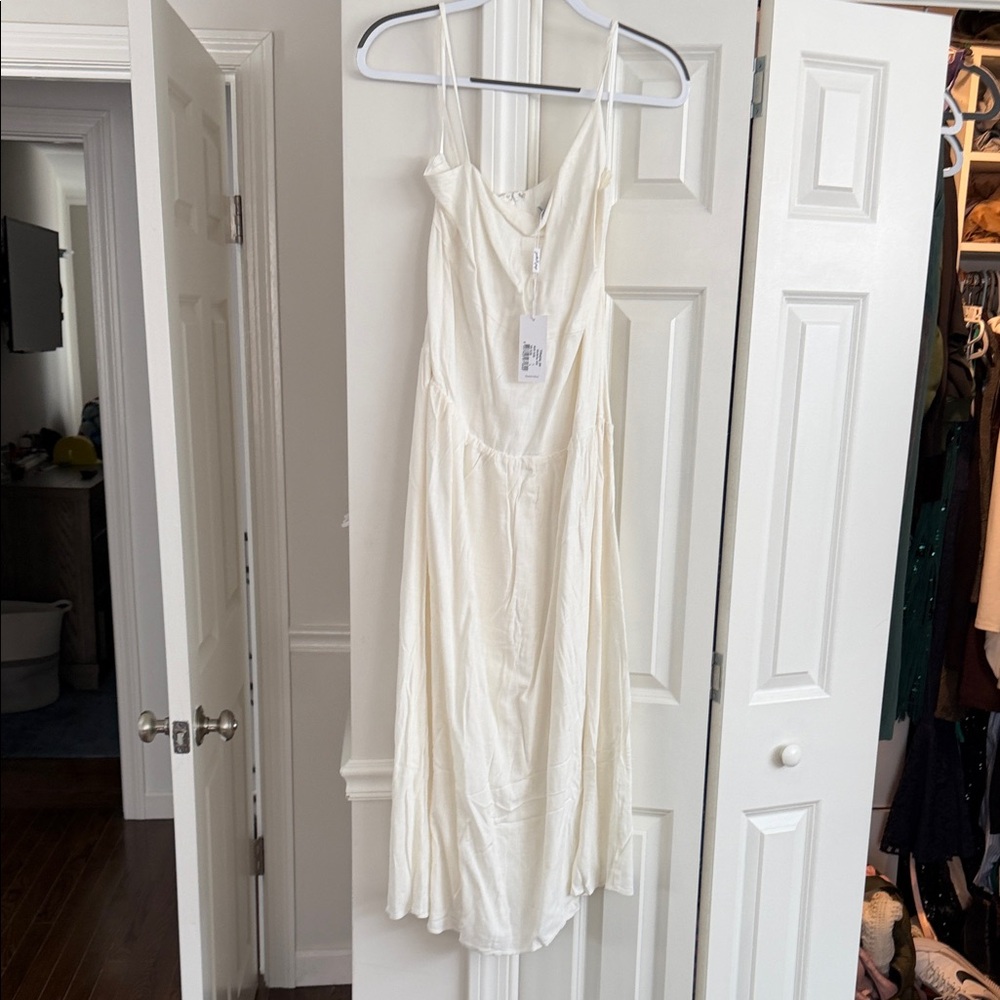 Petal & Pup Cream Midi Dress with Spaghetti Straps